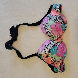 Tahiti Padded Push Up Halter Bikini Swimsuit Swim Top